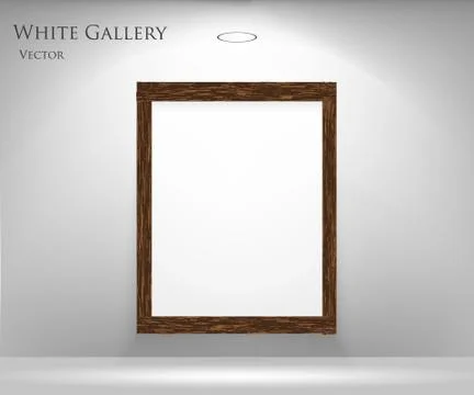 Gallery with empty frame Illustrazione stock