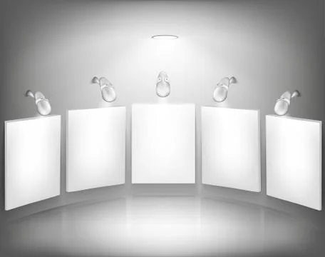 Gallery with empty frame Stock Illustration
