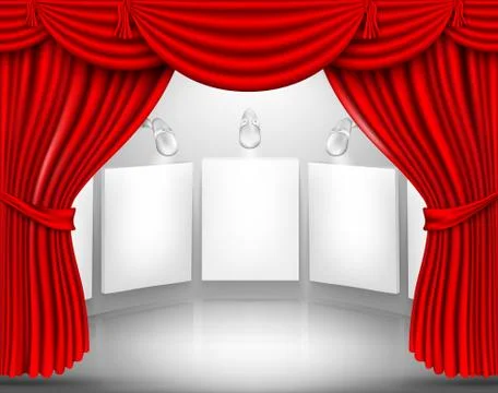 Gallery with empty frame Stock Illustration