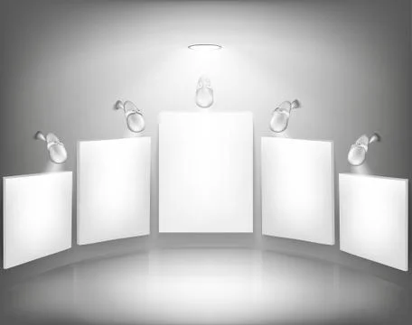 Gallery with empty frame Stock Illustration