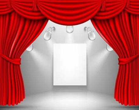Gallery with empty frame Stock Illustration
