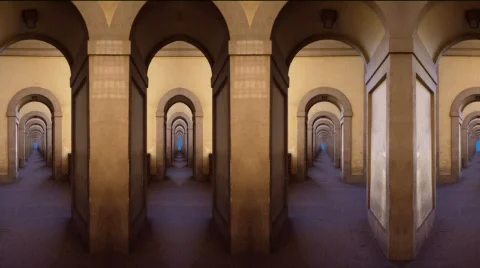 Gallery in Florence, virtual panorama Stock-Footage 495267