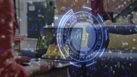 Gallery frames catching sunlight from left window, highlighting textures and Stock Footage 330238043