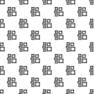 Gallery frames seamless pattern over white background Stock Illustration
