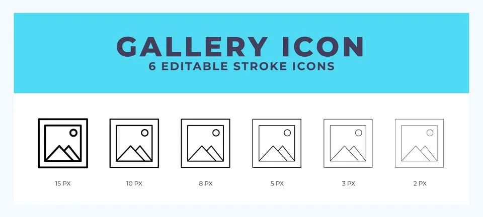 Gallery icon. Editable stroke line icon vector illustration. 스톡 일러스트