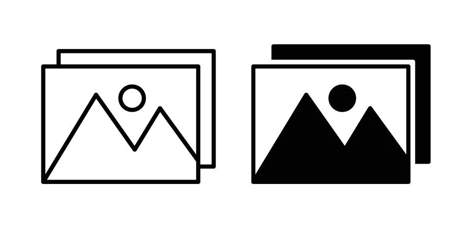 Gallery icon or illustration vector symbols Stock Illustration