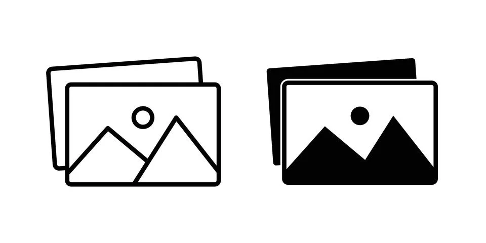 Gallery icon symbol  illustration bundle in black colour Stock Illustration
