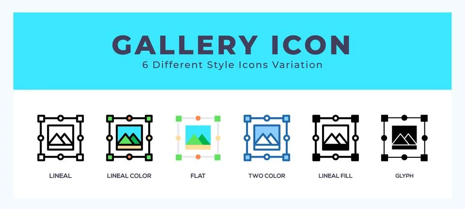 Gallery icon symbol. isolated. vector illustration with different styles 스톡 일러스트