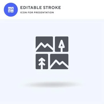 Gallery icon vector, filled flat sign, solid pictogram isolated on white, logo Illustrazione stock