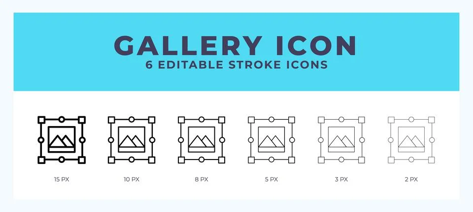 Gallery icon vector for web. And mobile app. Editable stroke outline icon. 스톡 일러스트