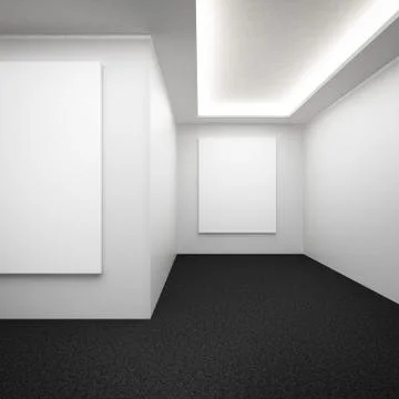 Gallery interior with dark floor Stock Illustration