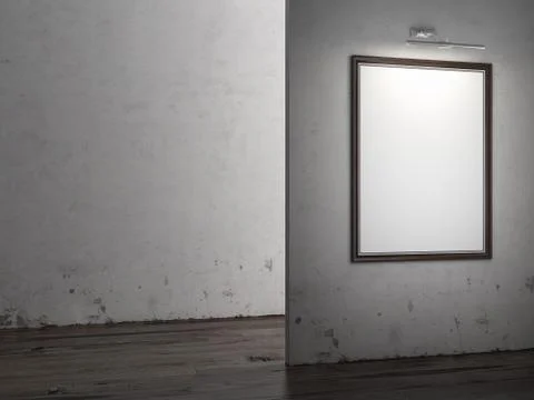 Gallery Interior with empty frame 库存插图