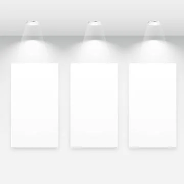 Gallery interior with empty frames Illustrazione stock