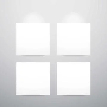 Gallery interior with empty frames lit up イラスト素材