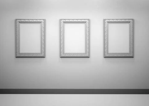 Gallery Interior with empty frames on wall Gallery Interior with empty fra... Foto stock