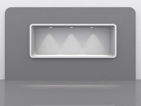 Gallery interior with empty shelf Stock Illustration