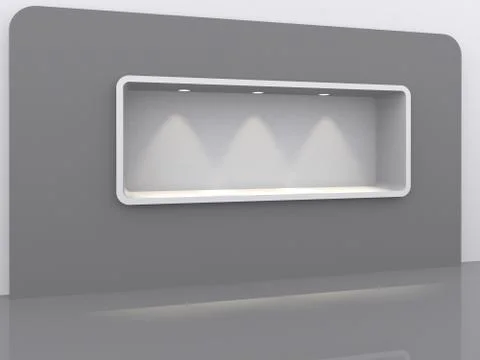 Gallery interior with empty shelf Stock Illustration