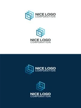 Gallery logo, abstract squares Illustrazione stock