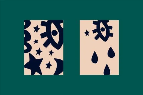 Gallery of two abstract illustrations. Vector pattern of modern fashionable イラスト素材