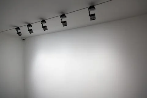 Gallery wall with light Stock Photos