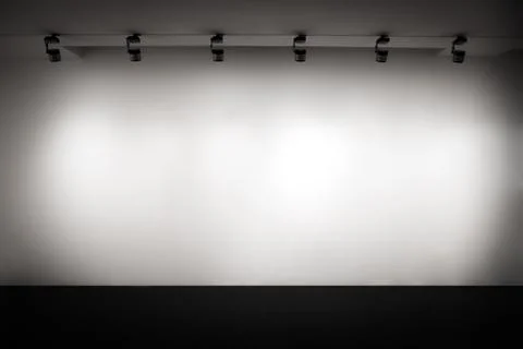 Gallery wall with lights Stock Photos