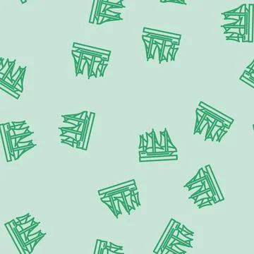 Galley ancient ship line vector seamless pattern Stock Illustration