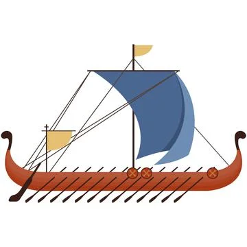 Galley boat ship vector isolated on white background Stock Illustration