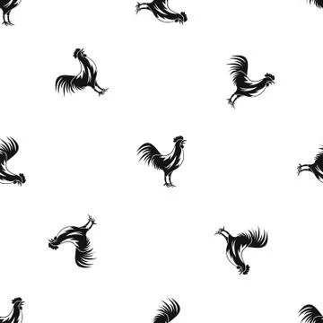 Gallic rooster pattern seamless black 스톡 일러스트