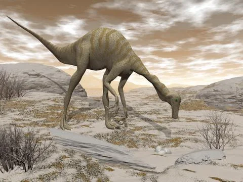 Gallimimus dinosaur - 3D render Stock Illustration
