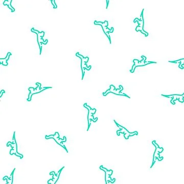 Gallimimus dinosaur vector seamless pattern sign Stock Illustration