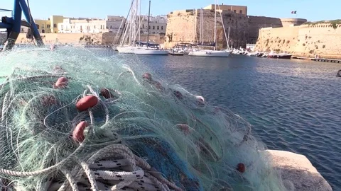 Gallipoli, Apulia, harbour Stock Footage 71827879