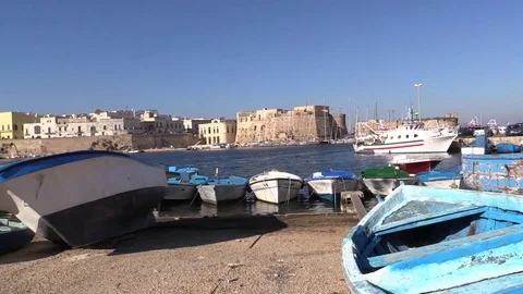 Gallipoli, Apulia, harbour Stock Footage 71831441