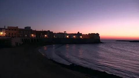 Gallipoli - Apulia - Salento sunset Stock Footage 71624295