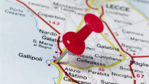 GALLIPOLI on a map Stock Footage 176940084