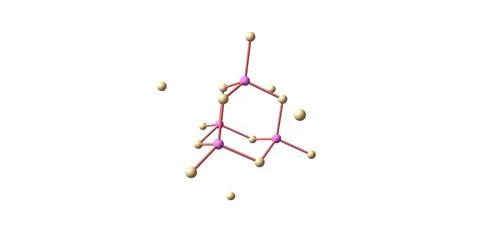 Gallium arsenide molecular structure isolated on white Illustrazione stock
