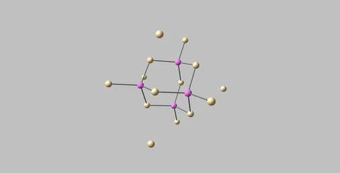 Gallium arsenide molecular structure isolated on grey Stock Illustration
