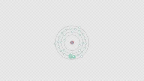 Gallium Ga Bohr Atom Model Clean No Text Animation Video Overlay Alpha 4K 動画素材 339370157