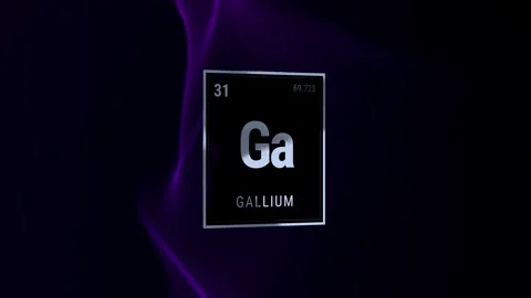 Gallium (Ga) Periodic Table Element on Dark Background Видео 334790559