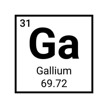 Gallium periodic element table symbol icon chemistry science Stock Illustration