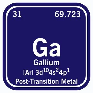Gallium Periodic Table of the Elements Vector illustration eps 10 Stock Illustration