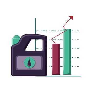 Gallon of gasoline with statistics bars Stock Illustration