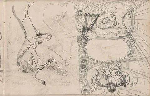 Galloping horses and a design for a folder for the art world . Leaf 15 Rec... Stock Photos