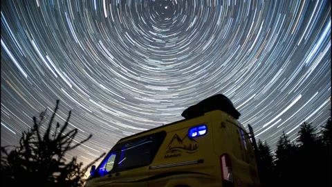 Galloway Forest star trails Stock Footage 137307191