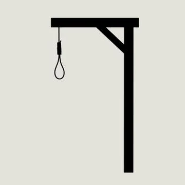 Gallows - equipment for suicide / execution by hanging after being put in dea Stock Illustration