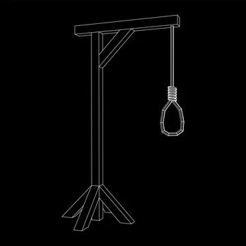 Gallows with Hanging rope. Place of execution in the Middle Ages Illustrazione stock