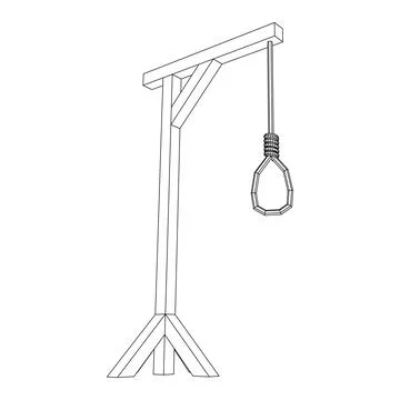 Gallows with Hanging rope. Place of execution in the Middle Ages Stock Illustration