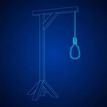 Gallows with Hanging rope. Place of execution in the Middle Ages Stock Illustration
