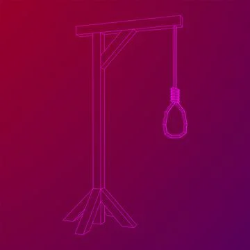 Gallows with Hanging rope. Place of execution in the Middle Ages Stock Illustration