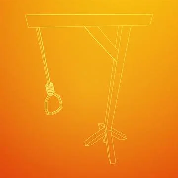 Gallows with Hanging rope. Place of execution in the Middle Ages Stock Illustration