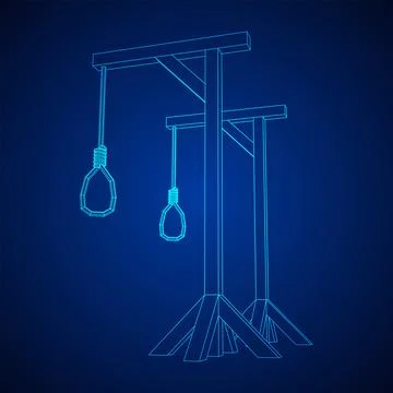 Gallows with Hanging rope. Place of execution in the Middle Ages Stock Illustration